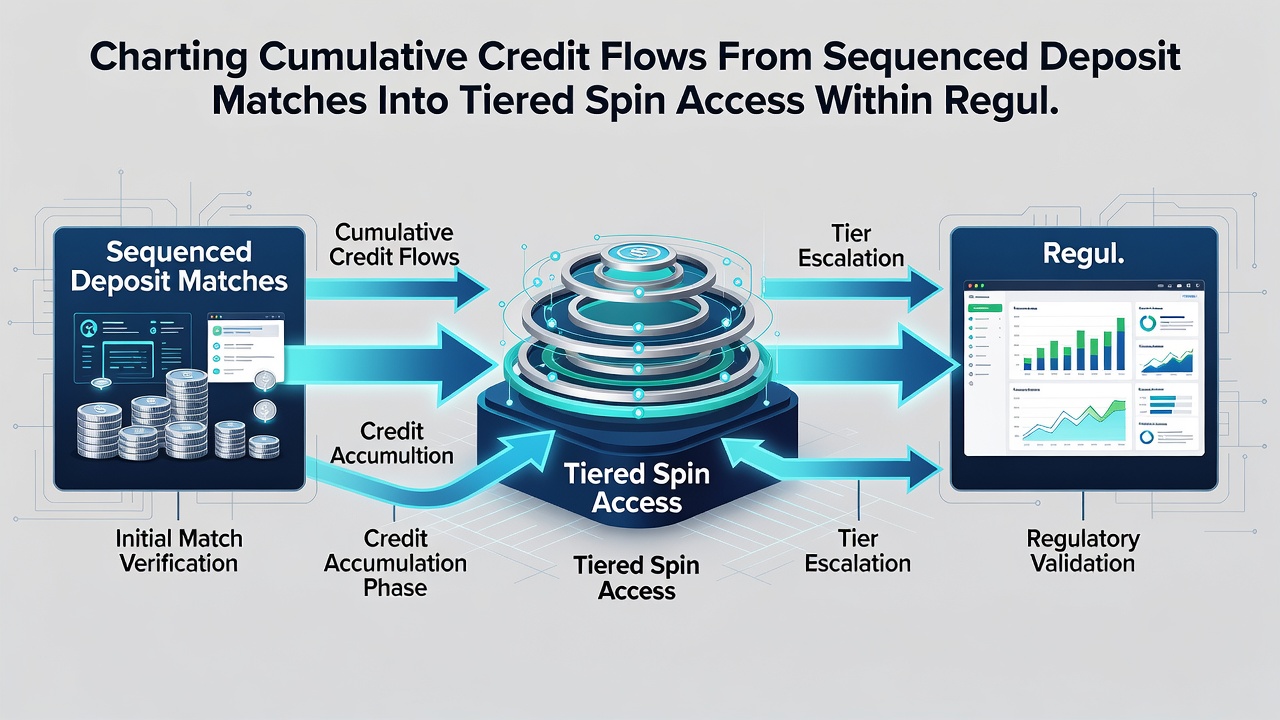 Chart illustrating tiered spin access levels derived from cumulative credits in regulated roulette systems