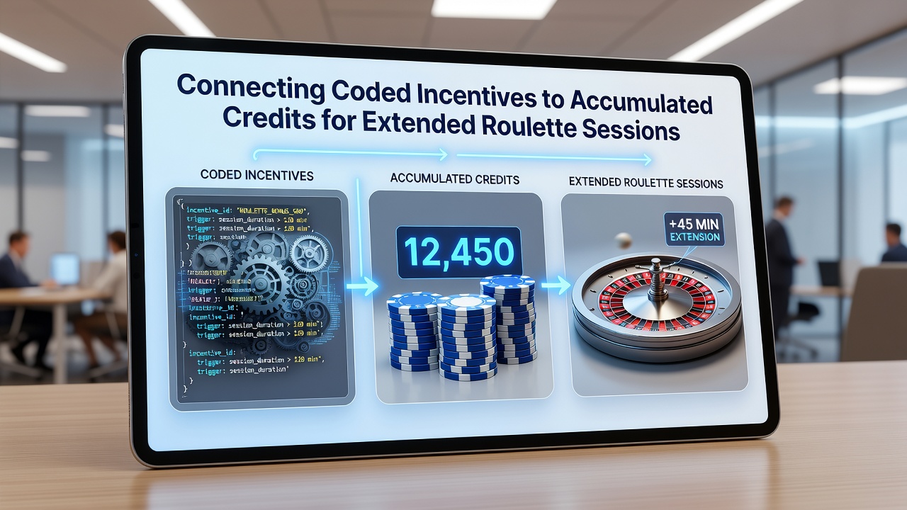 Player dashboard displaying connected bonus codes and loyalty credit balances during an active roulette session