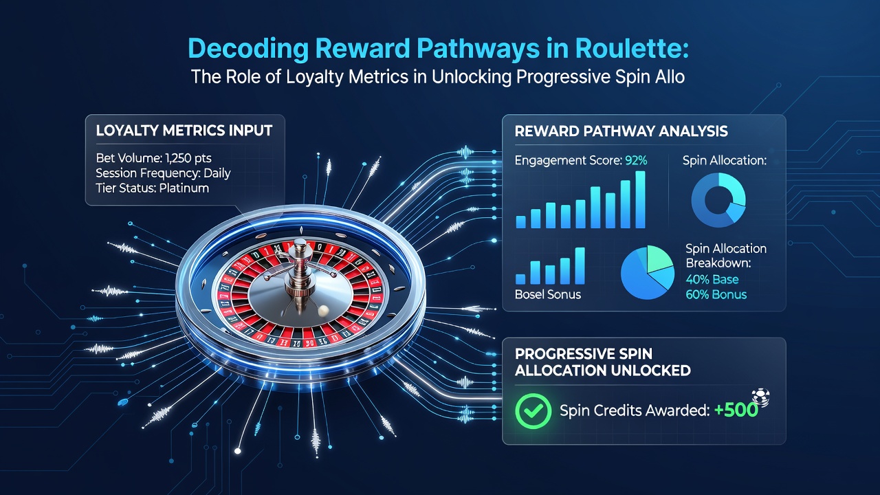 Digital dashboard displaying loyalty tier progression and progressive spin allocation charts for roulette players