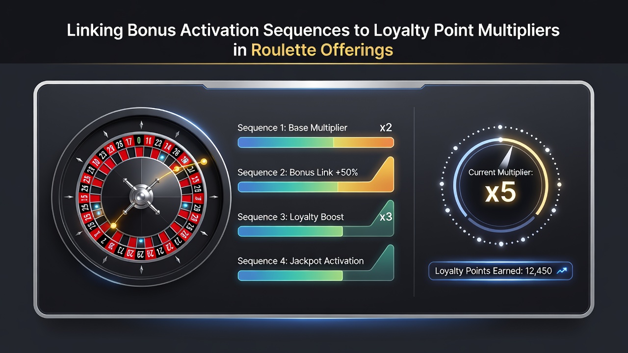 Loyalty dashboard screenshot displaying tiered multipliers linked to bonus sequence completion for roulette sessions