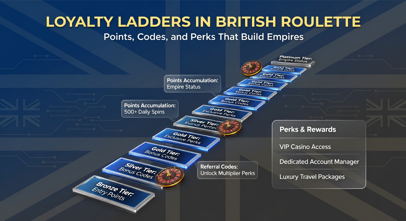 Close-up of a digital loyalty dashboard on a roulette app, displaying tier progress bars, point totals, and perk icons like cashback and free spins