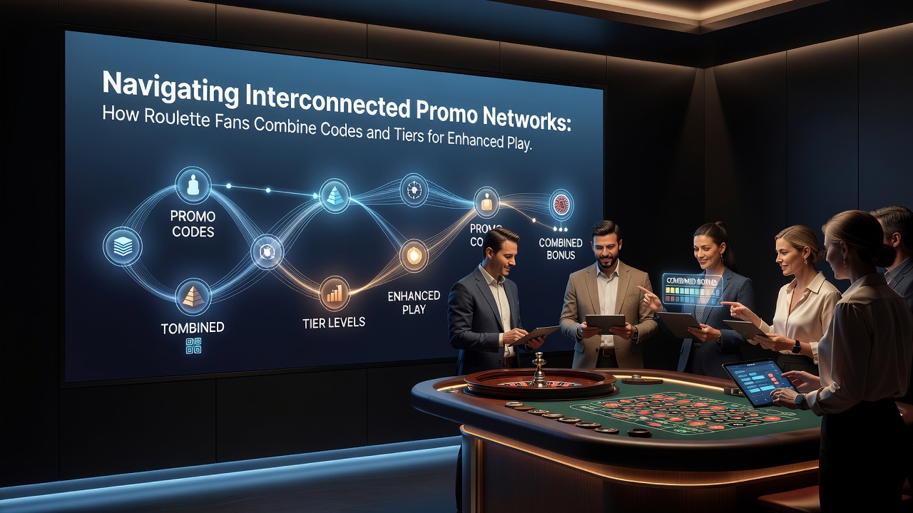 Illustration of layered promo codes and tier benefits for roulette players