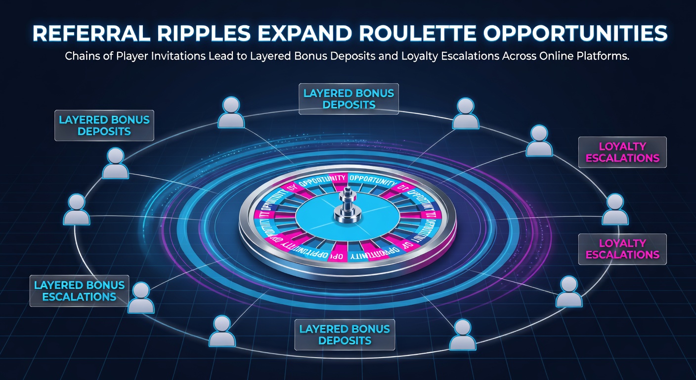 Diagram showing chains of player invitations expanding roulette bonus structures across digital platforms