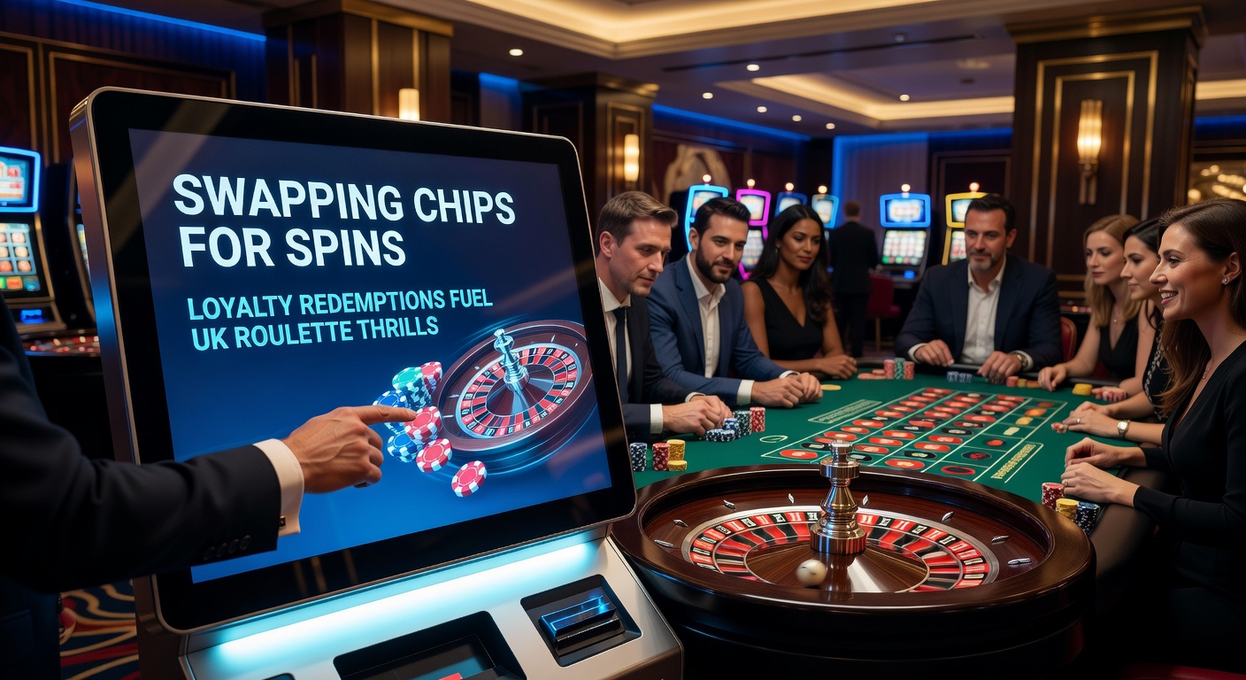 Player interface showing loyalty points menu with roulette spin redemption options, highlighting easy swaps in a UK casino app