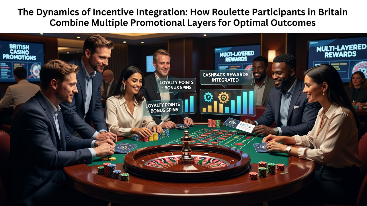 Roulette table with stacked promotional chips and bonus indicators representing layered incentives